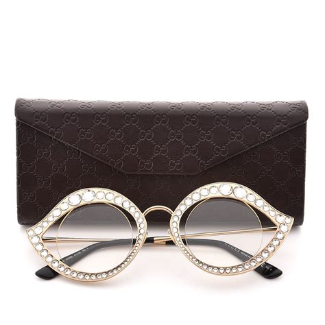 gucci cat eye sunglasses gold